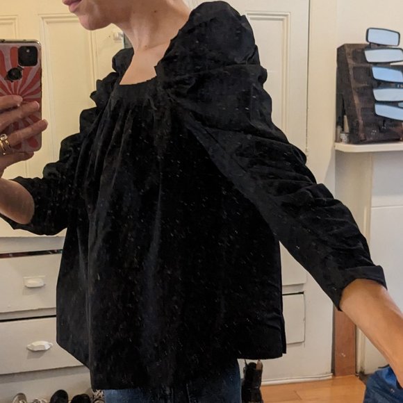 Kate Spade New York - Black Puff Sleeve Blouse - Picture 6 of 7